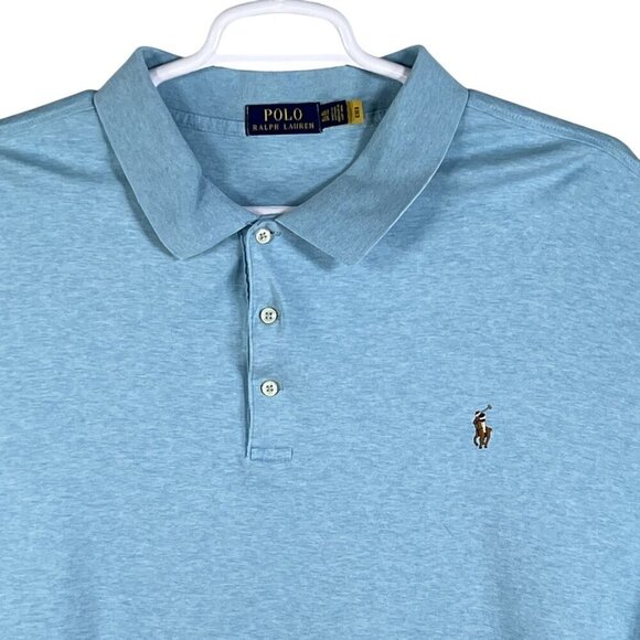 Ralph Lauren Polo Mens 4XLT Light Blue Short Sleeve Polo Shirt Golf Quiet Luxury - Picture 3 of 14